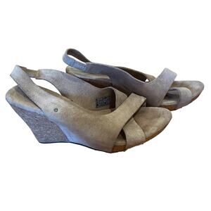 Ugg Suede Wedge Sandals Platform Shoes Womens Style 1771 Size 9 /40 Tan Brown